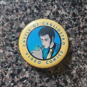 Akira and Castle Of Cagliostro Video Comics Pin 1981 Button  Manga Japanese